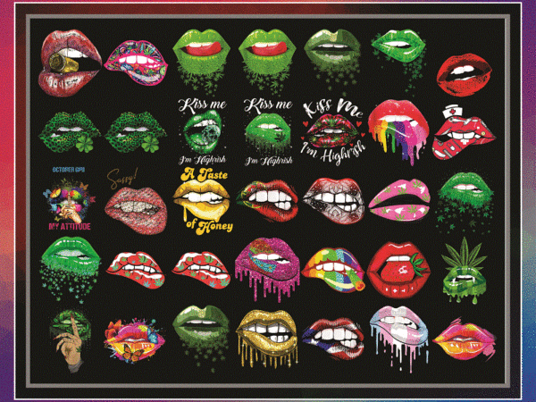32 designs sexy lips png bundle, digital png, png bundle, instant download 1027825946