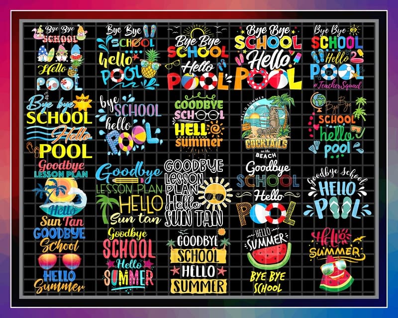 Bundle 32 Designs Hello Summer Png, Popsicle Png, Good Bye School, Hello Pool png, Funny hello summer png, Summer Quote Png, PNG Download 1003843094