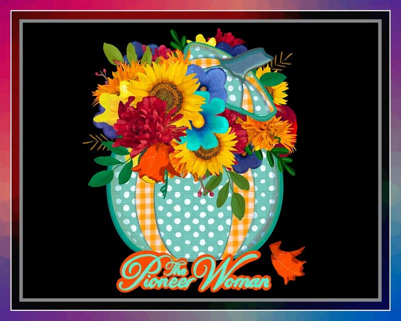 The Pioneer Woman, Sublimation design, PNG file 300 dpi for shirts mugs transfers, floral pumpkin, pattern, fall, Digital Download 1038904898