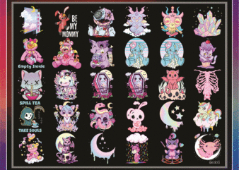 30 Pastel Goth Png Bundle, Creepy Pastel Goth Aesthetic Png, Teddy Bear Japanese, Goth Gnomes And Teddy Pastel Goth Png, Digital Download 1035267006