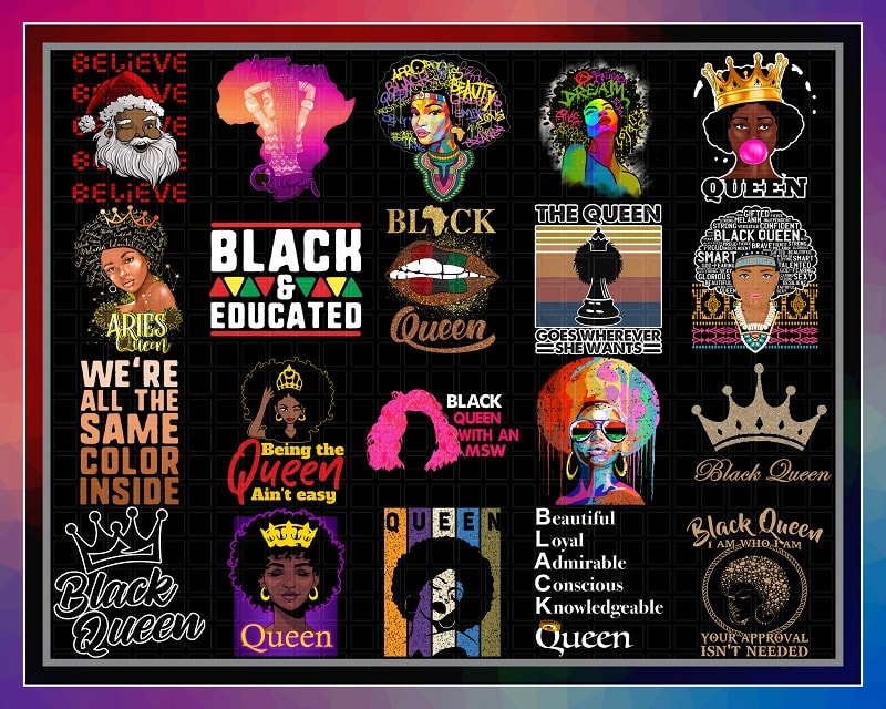 Bundle 38 Designs Black Queen Png, Melanin png, Black Pride png, Black Girl png, Black Girl Queen png, PNG Digital Download 1041220163