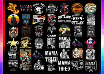 40 Designs Outlaw Country Png Bundle, Cash Willie Hank Waylon Merle Png, Country Legends, Country Concert, Country Girl, Country Music 1005009192