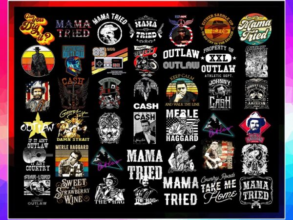 40 designs outlaw country png bundle, cash willie hank waylon merle png, country legends, country concert, country girl, country music 1005009192