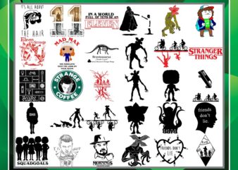 Bundle 83 Designs Stranger Things SVG, Stranger Things Labels, Alien png, dxf, svg, Demogorgon Svg, Cut FIles, Silhouette, Digital Download 1005025430