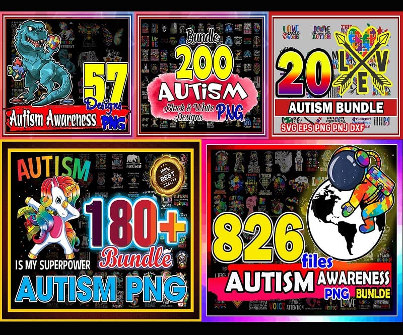 Combo 990+ Autism SVG Bundle, Autism Awareness, Autism Rainbow PNG, Peace love autism, Autism rainbow png, Autism Gift, Instant download CB769394850