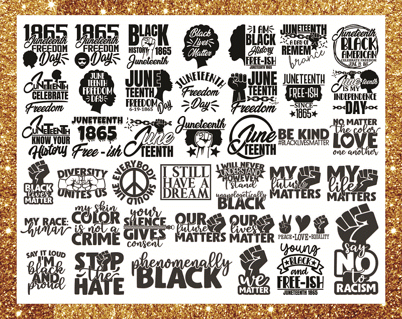Combo 41 Designs Black Lives Matter SVG, Juneteenth Freedom 1965, Black History, Cut File, Clipart, PrintableCommercial use instant download CB823855941
