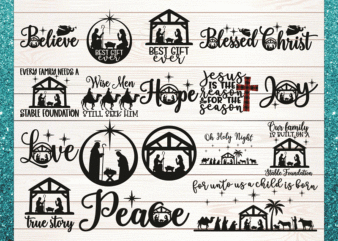 18 Nativity SVG Bundle / Cut File / Cricut / Commercial use / Nativity SVG / Christmas SVG / Christmas Decoration / Clip art / Vector 888926988