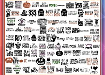 100 Halloween 2021 SVG Bundle Pack, Best Selling, Witch Svg, Pumpkin Svg, Ghost Svg, Trick or Treat Svg, Designs, Quotes, Saying, Digital Download 856260239