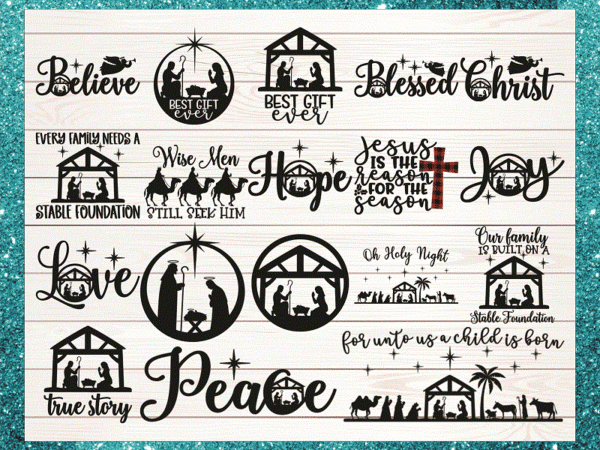 18 nativity svg bundle / cut file / cricut / commercial use / nativity svg / christmas svg / christmas decoration / clip art / vector 888926988