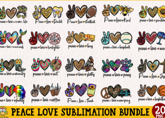 Peace Love Bundle T-shirt design