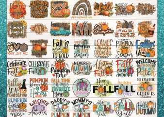 Combo 46 Designs Fall Sublimation PNG Bundle, Autumn, Thanksgiving, Pumpkin png, Commercial use, Digital Instant download CB1038445642