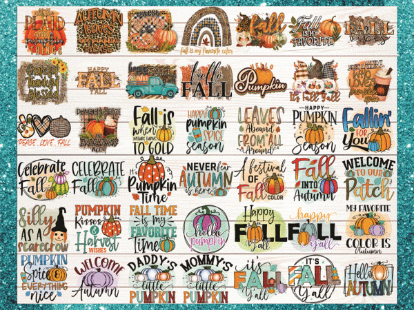 Combo 46 designs fall sublimation png bundle, autumn, thanksgiving, pumpkin png, commercial use, digital instant download cb1038445642