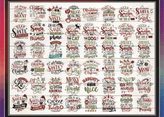 Christmas Bundle 50 Designs SVG, Winter svg, Santa SVG, Holiday, Merry Christmas, Funny Christmas Shirt Design, svg file for Cricut 857670521