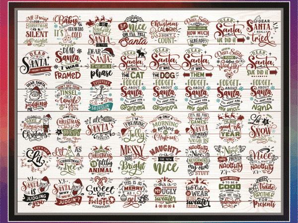 Christmas bundle 50 designs svg, winter svg, santa svg, holiday, merry christmas, funny christmas shirt design, svg file for cricut 857670521