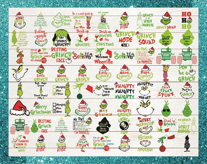 546 Christmas svg bundle, grinch svg, grinch face svg, grinch mask, grinch baby, santa, shirt, Cricut, cut file, hand holding ornament 906847237