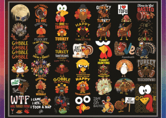 Combo 40+ Turkey Thanksgiving Png Bundle, Thanksgiving Sublimation, Turkey Clip Art, Turkey PNG, Sublimation Design, Fall PNG, Fall Clip Art 1048808323