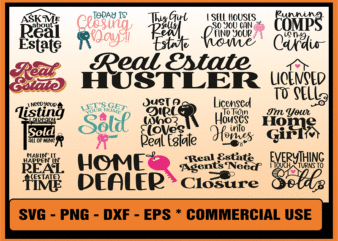 17 Designs Real Estate Agent SVG Bundle, Real Estate Professional Bundle, Commercial Use SVG, Cricut Cut Files, Silhouette Cut Files 920337038