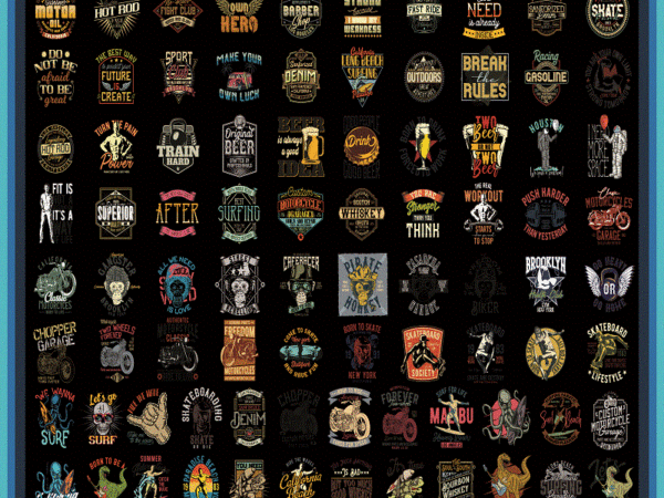 84 designs t-shirt png bundle, shirt bundles, 300dpi png, custom shirts, motorcycle, surfing, weightlifting, drinking, t-rex, turtles 939381155