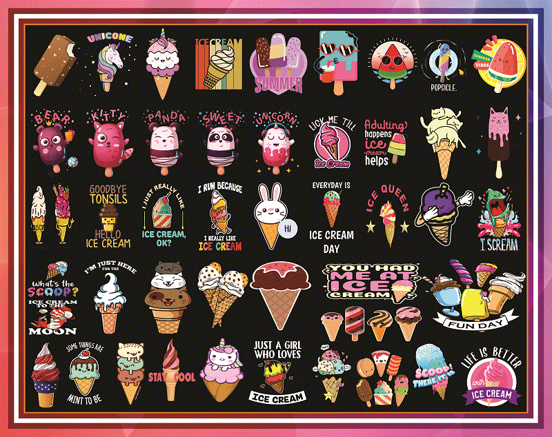 Bundle 45 Ice Cream Png, Summer Ice Cream Png, Sweet Ice Cream Png, Chocolate, Mint Png, Colorful Ice Cream Png, Digital Download 965546063