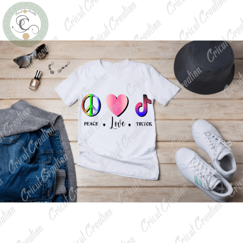 Trending Gifts, Watercolorful Love Peace Diy Crafts, Peace Painting Png Files , TikTok T-shirt Silhouette Files, Trending Cameo Htv Prints