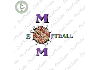 Softball Sport , Leopard Softball Mom Diy Crafts, Breaking Wall PNG Files , Leopard Softball Background Silhouette Files, Trending Cameo Htv Prints