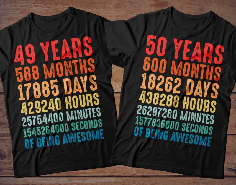 1 year to 60 Years of being awesome t-shirt design Bundle, 1-60 year of being awesome Bundle SVG, Birthday vintage t shirt, Happy birthday tshirt Bundle, Funny Birthday Bundle, Birthday