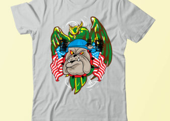 American Owl Dog Graphic Tshirt Design On Sale