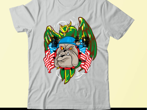 American owl dog graphic tshirt design on sale