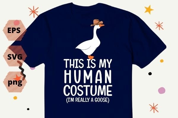 This is my human customy mothers goose funny cowboy hat duck T-shirt design svg, mothers goose day, funny duck, cowboy goose duck, vintage, cool