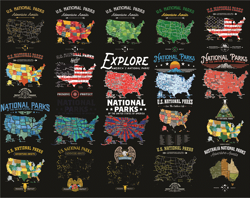 95+ Designs National Parks Map Png, National Park Gift, USA Travel Map, National Parks Map,National Park Travel, Instant Download 1005405006