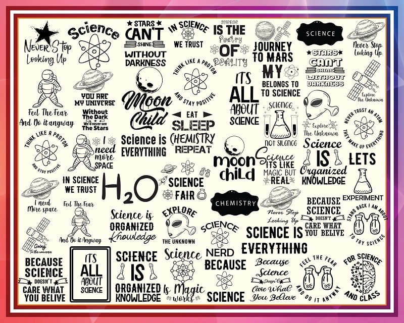 Bundle 100 Science Quotes SVG, Science puns svg, Science quotes svg, Science svg bundle, Science svg files, Science png, Digital Download 981886026