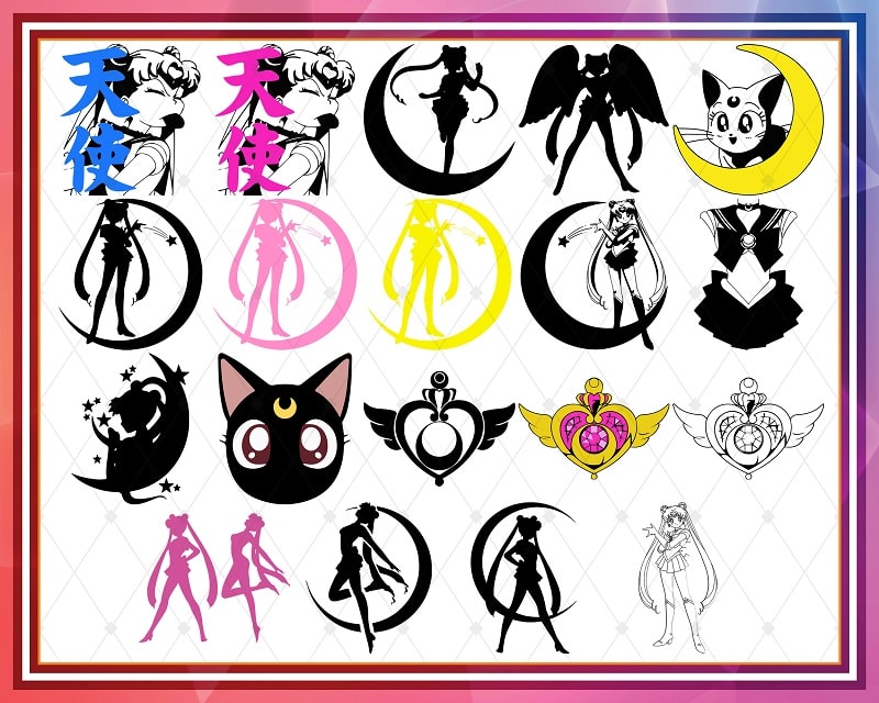 129 Designs Sailor Moon svg Bunde, Sailor Moon svg png dxf, Sailor Moon svg cut fies, Sailor Moon Cipart, MusicArtStore Digital Download 1012450543