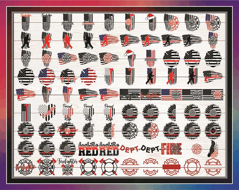 Combo 250 Firefighter Thin Red Line SVG Bundle, Distressed Flag, Wife, Mom, Maltese Cross, Daddy, Back the Red, Firefighter Heart, digital files CB867276318