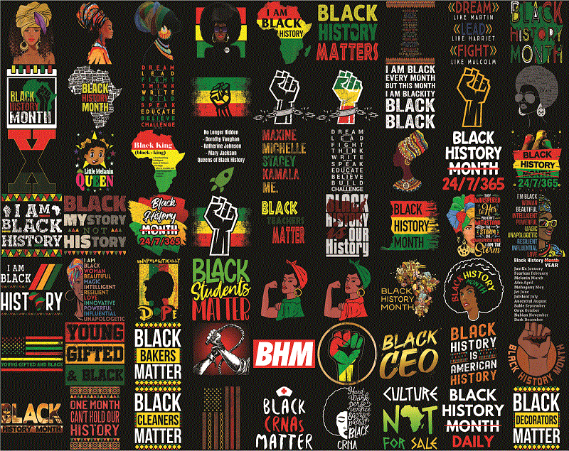 Combo 585+ PNG Bundle, Black History Month png, Black Pride png, African American png, Afro Women png, Sublimation Black History, Digital Download CB1007303136