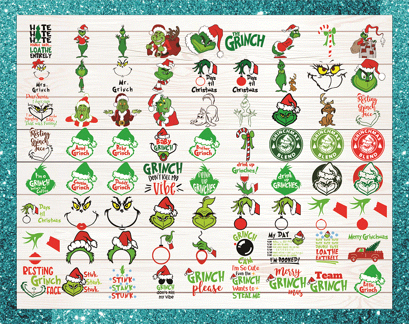 546 Christmas svg bundle, grinch svg, grinch face svg, grinch mask, grinch baby, santa, shirt, Cricut, cut file, hand holding ornament 906847237