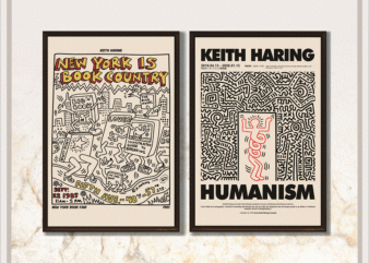 Keith Haring Set of 9 Prints, Gallery Wall Set, Exhibition Poster, Keith Haring Poster Set, Prints Wall Art, Printable Wall Art 1039067129