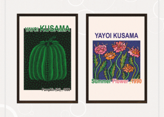 Yayoi Kusama Set of 9 Prints, Gallery Wall Set, Exhibition Wall Art, Yayoi Kusama Poster, Museum Exhibition, Printable Wall Art, Digital Art 1071389984