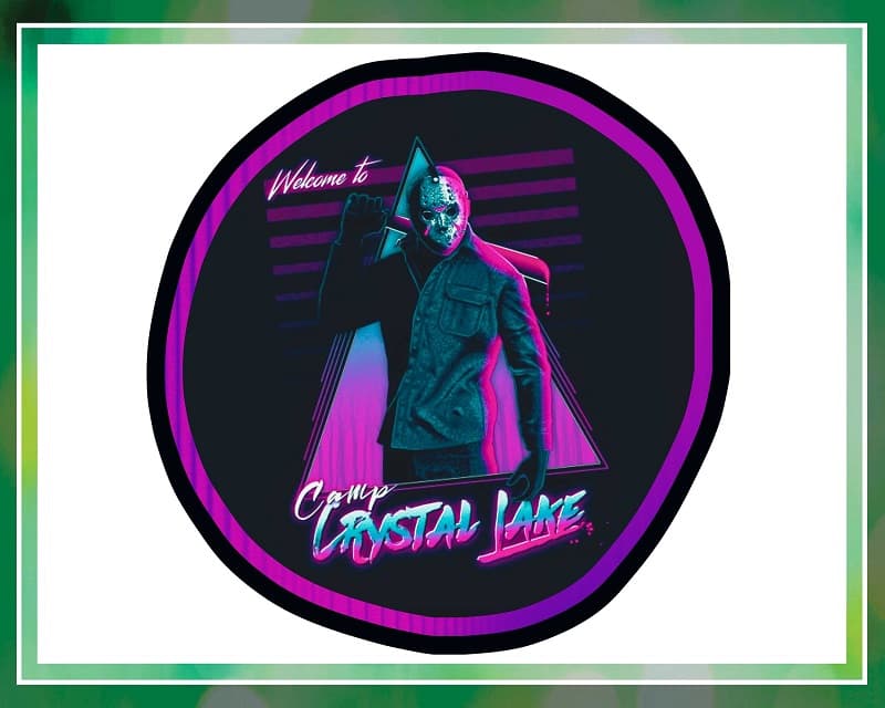 Neon Jason Voorhees Friday The 13th Camp Crystal Lake PNG, No physical product, Sublimation Design, Digital Download 1035011698