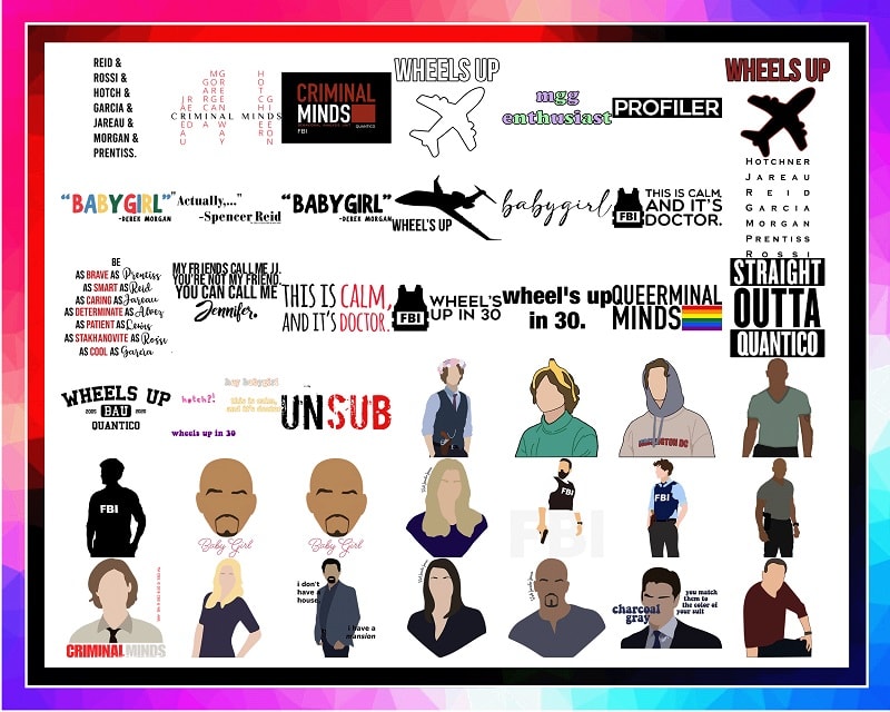 70 Designs Criminal Minds SVG/PNG Bundle, Criminal Minds svg, png, dxf, Criminal Minds svg cut files, Silhouette, Clipart, Digital Download 1015603201