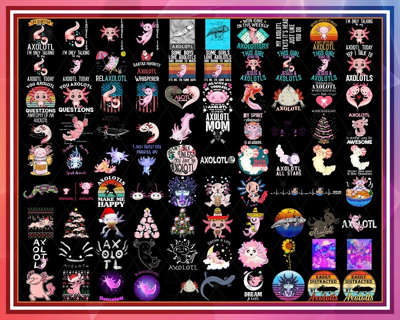 Bundle 400+ Designs Axolotl PNG, Funny Axolotl Questions, Love Axolotl, Axolotl png, Animals png, Digital Download 1027747409