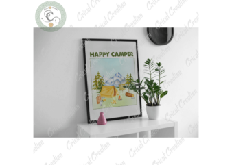 Camping Day, Camping Tent Diy Crafts, Camping Life Png Files , Happy Camper Silhouette Files, Camping Forest Cameo Htv Prints t shirt vector file