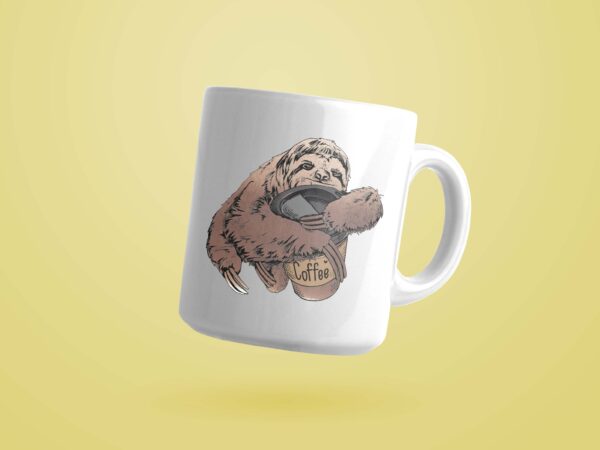 Trending gifts, sloth hold coffee cup diy crafts, coffee lover svg files for cricut ,brown sloth silhouette files, trending cameo htv prints t shirt designs for sale