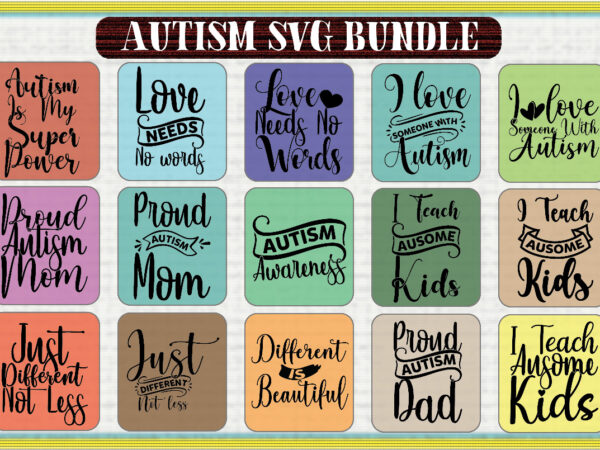 Autism svg bundle t shirt vector