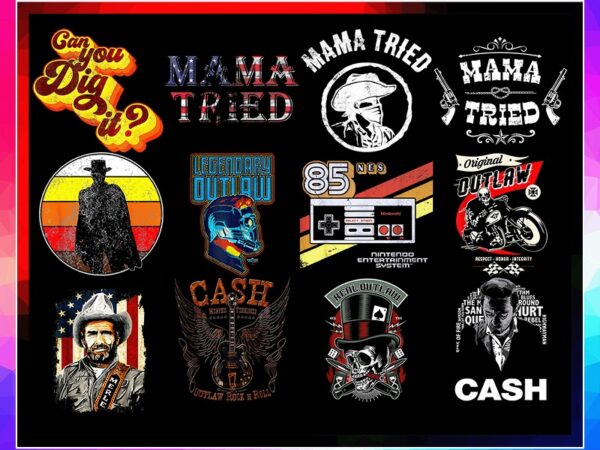 40 designs outlaw country png bundle, cash willie hank waylon merle png, country legends, country concert, country girl, country music 1005009192