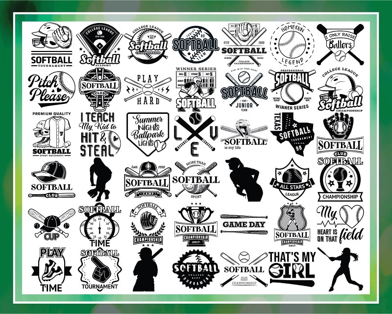100 Designs Softball SVG Bundle, Softball svg, Softball svg design, Softbal svg vector, softball svg lover, Digital Download 1010203700