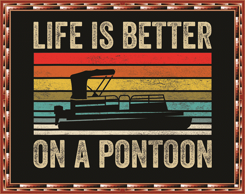 Combo 60 Pontoon PNG – Pontoon Life, Boating, Boat life PNG – Pontoon Retro Design PNG 1005968659