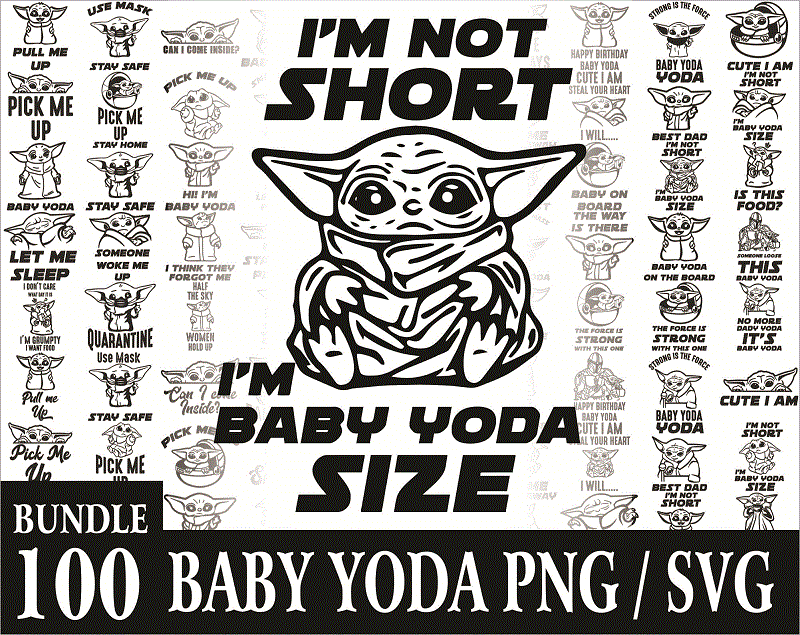 100 Designs Baby Yoda SVG Bundle, Baby yoda svg, starwars svg, starwars fan svg, baby yoda silhouette, baby yoda cut file 1006561232