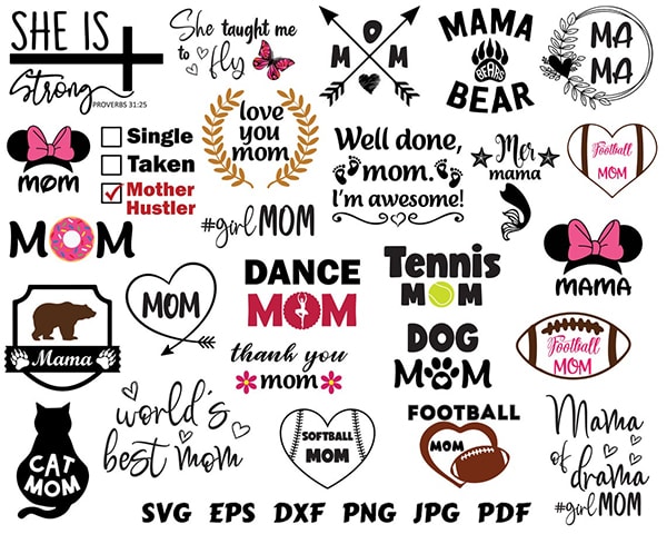 100 Mom Bundle Svg, Mother Svg, Mama Svg, Mom Quotes Svg, Mom Sayings Svg, Mom Cut File Mom Clipart Mom Vector Mom Printable Mother Daughter Svg
