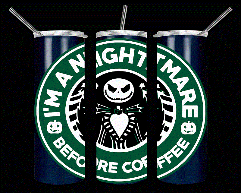 Before Coffee I’m A Nightmare Starbucks Scary PNG, Jack Skellington, Starbucks Label, Digital Download, Sublimation Designs Download 1059679071
