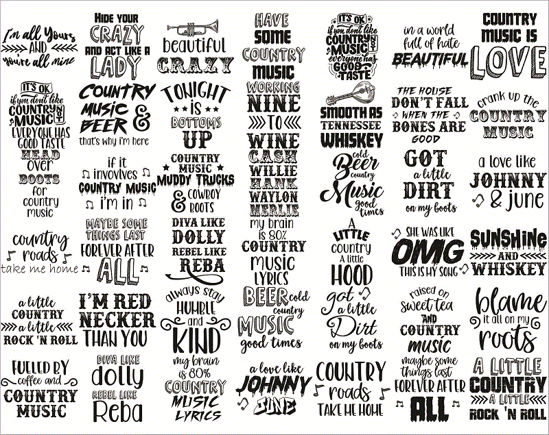 Bundle 100 Country Music SVG/PNG Files For Cricut, Country Music svg, Music svg Bundle, Music svg Shirt, Music Lovers svg, Instant Download 1015565186